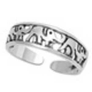 925 Sterling Silver Elephant Style Toe Ring ( New